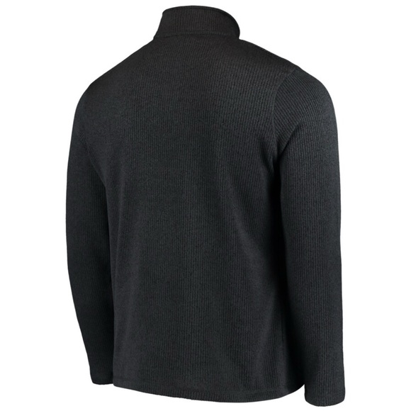 💝 Men’s Champion Charcoal Gray Wisconsin Badgers Ribbed Quarter Zip Pullover 2XL - Picture 4 of 6